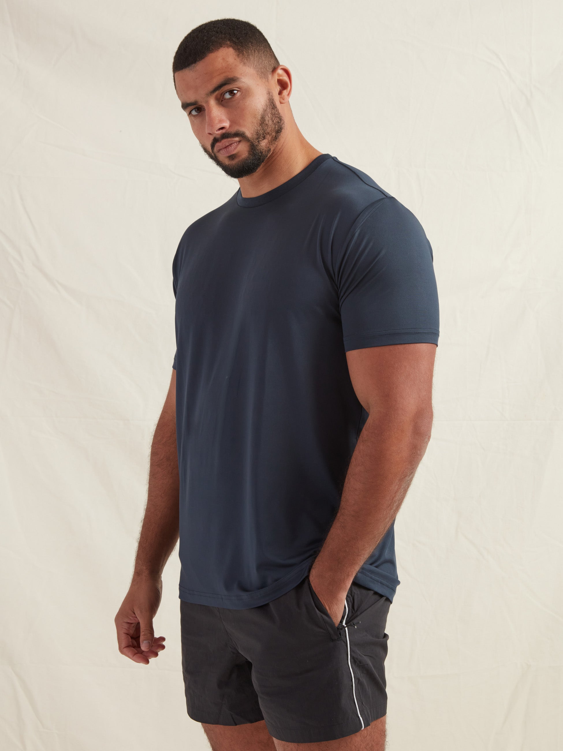 Load image into Gallery viewer, Navy Active Crew Neck T-Shirt
