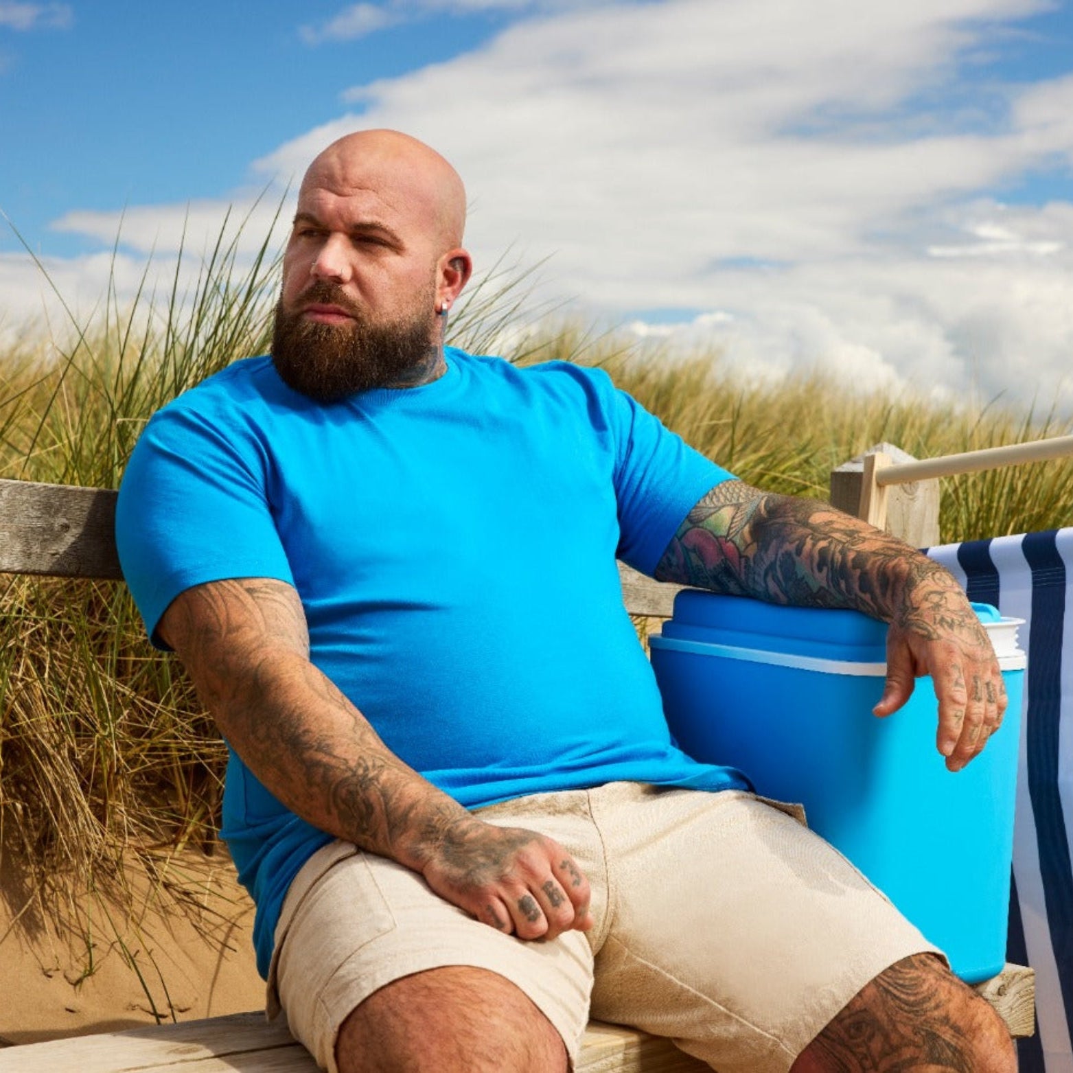 Load image into Gallery viewer, Tall Ibiza Blue Crew Neck T-Shirt

