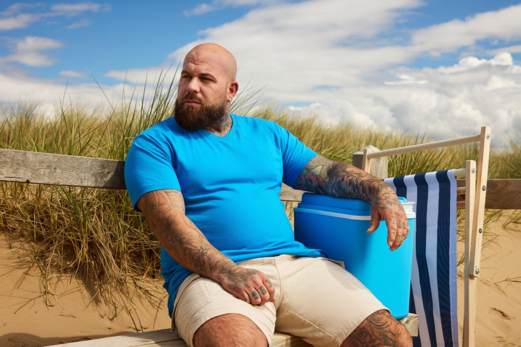 Load image into Gallery viewer, Ibiza Blue V-Neck T-Shirt
