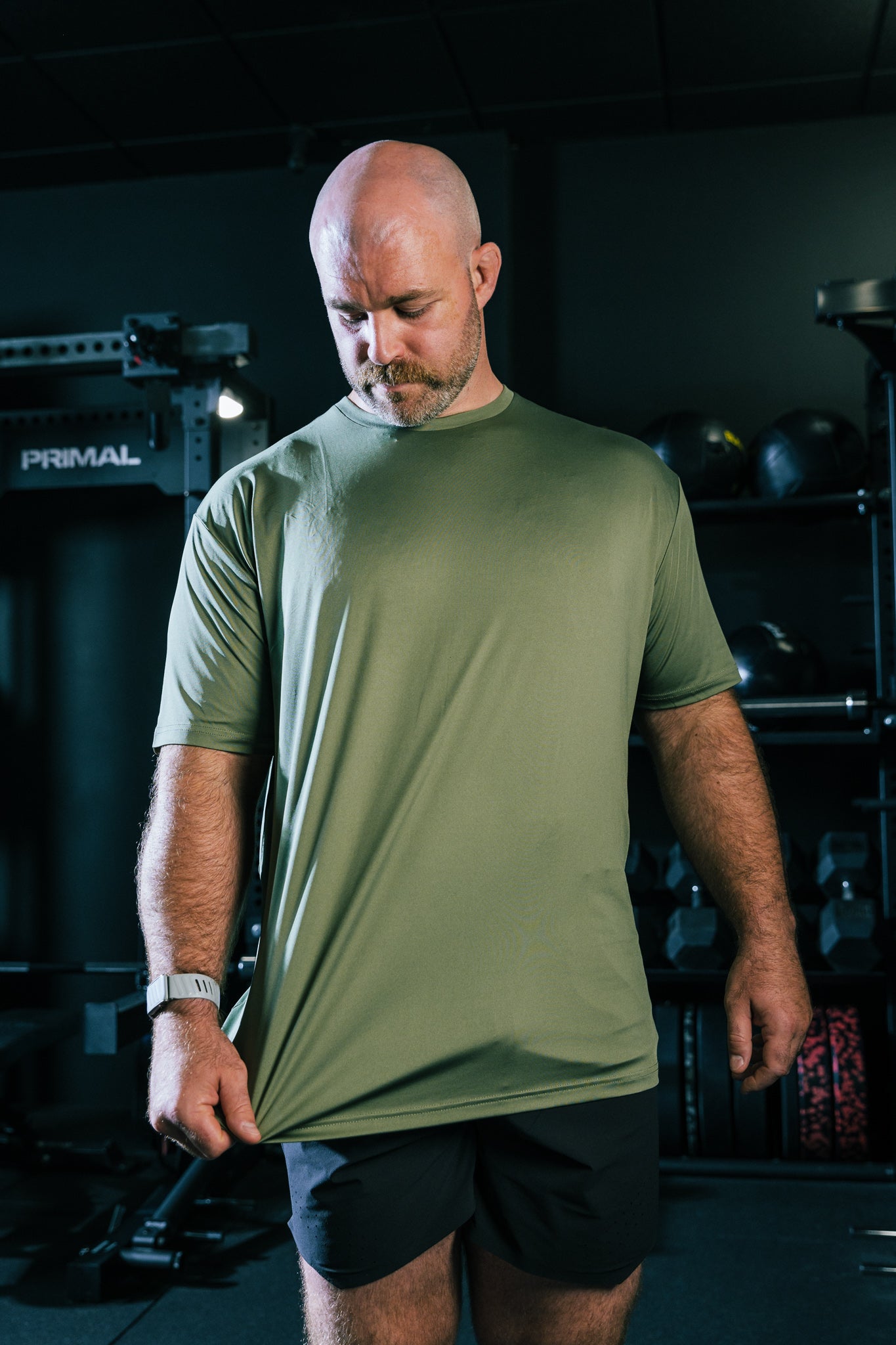 Load image into Gallery viewer, Khaki Active Crew Neck T-Shirt
