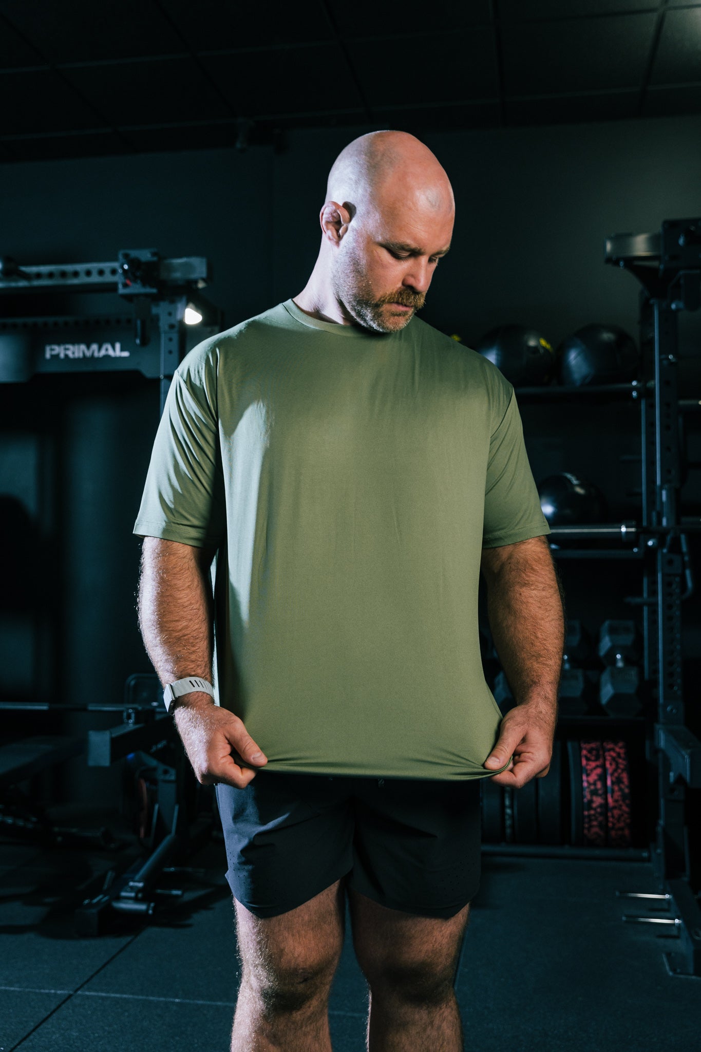 Load image into Gallery viewer, Khaki Active Crew Neck T-Shirt
