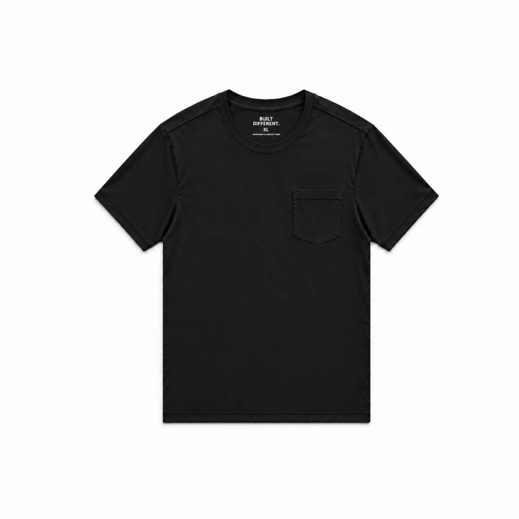 Load image into Gallery viewer, Black Pocket Crew Neck T-Shirt
