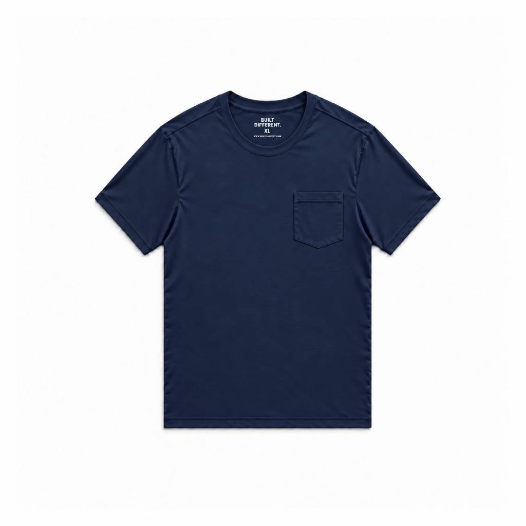 Load image into Gallery viewer, Navy Pocket Crew Neck T-Shirt

