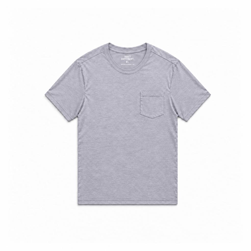 Load image into Gallery viewer, Heather Grey Pocket Crew Neck T-Shirt
