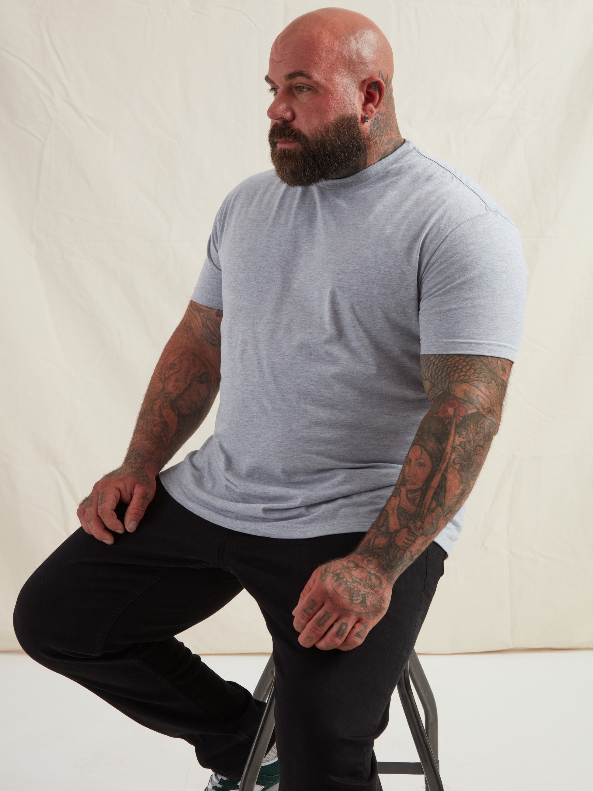 Load image into Gallery viewer, Heather Grey Crew Neck T-Shirt
