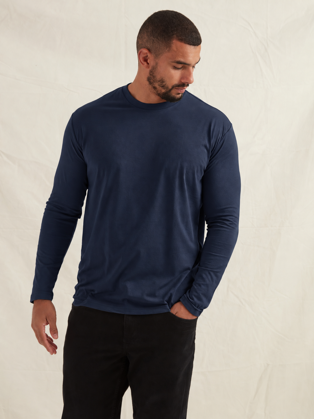 Load image into Gallery viewer, Tall Navy Long Sleeve T-Shirt
