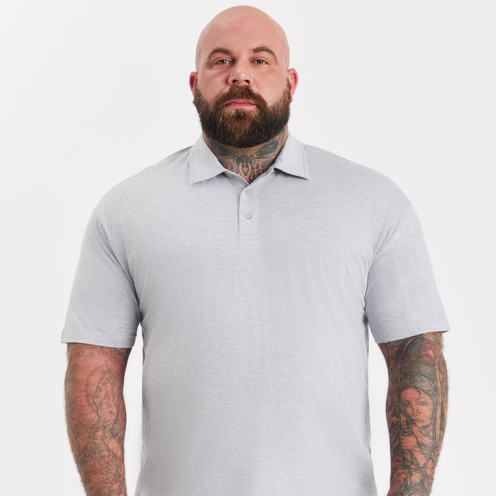 Load image into Gallery viewer, Tall Heather Grey Polo
