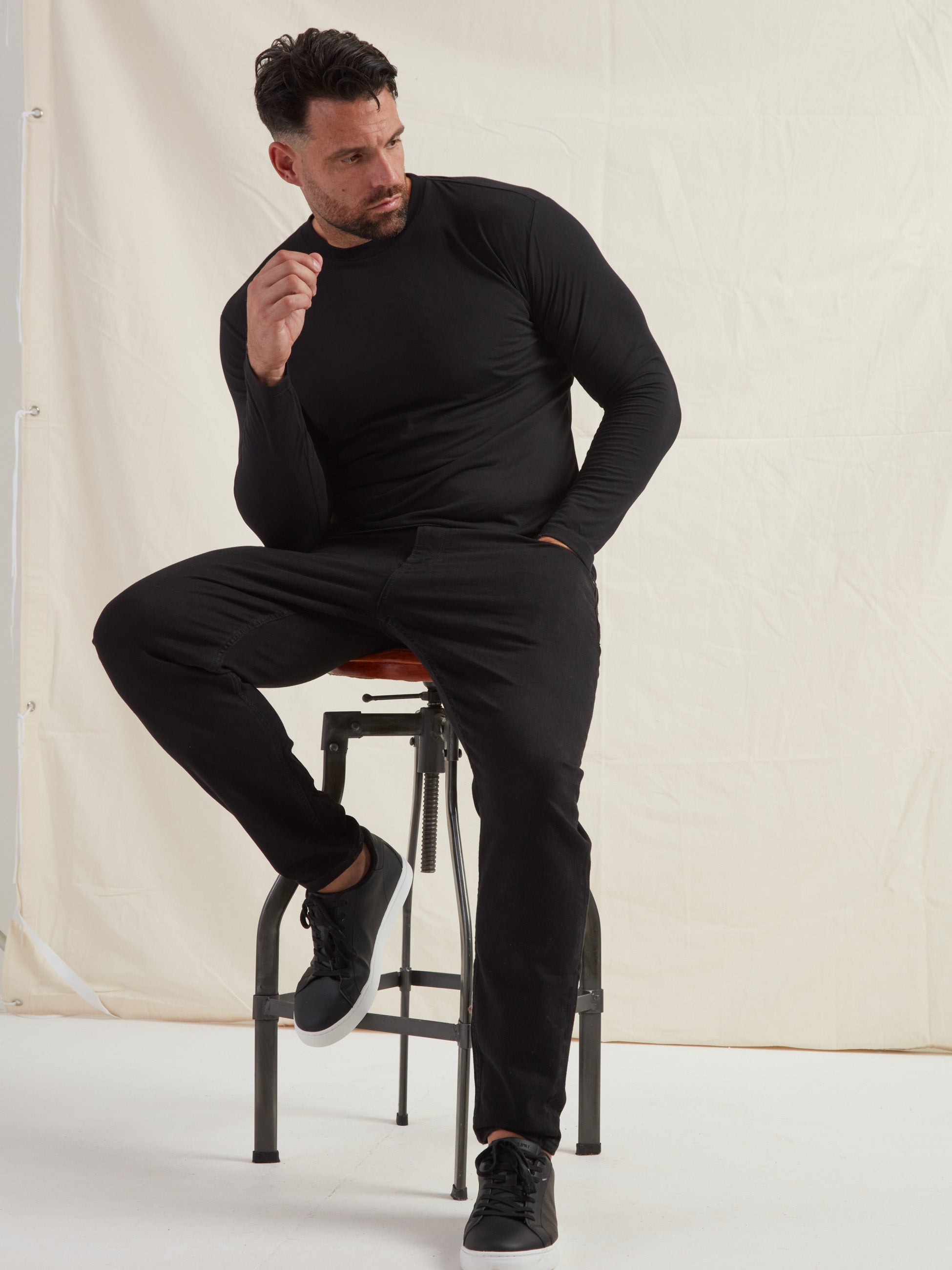 Load image into Gallery viewer, Black Long Sleeve T-Shirt
