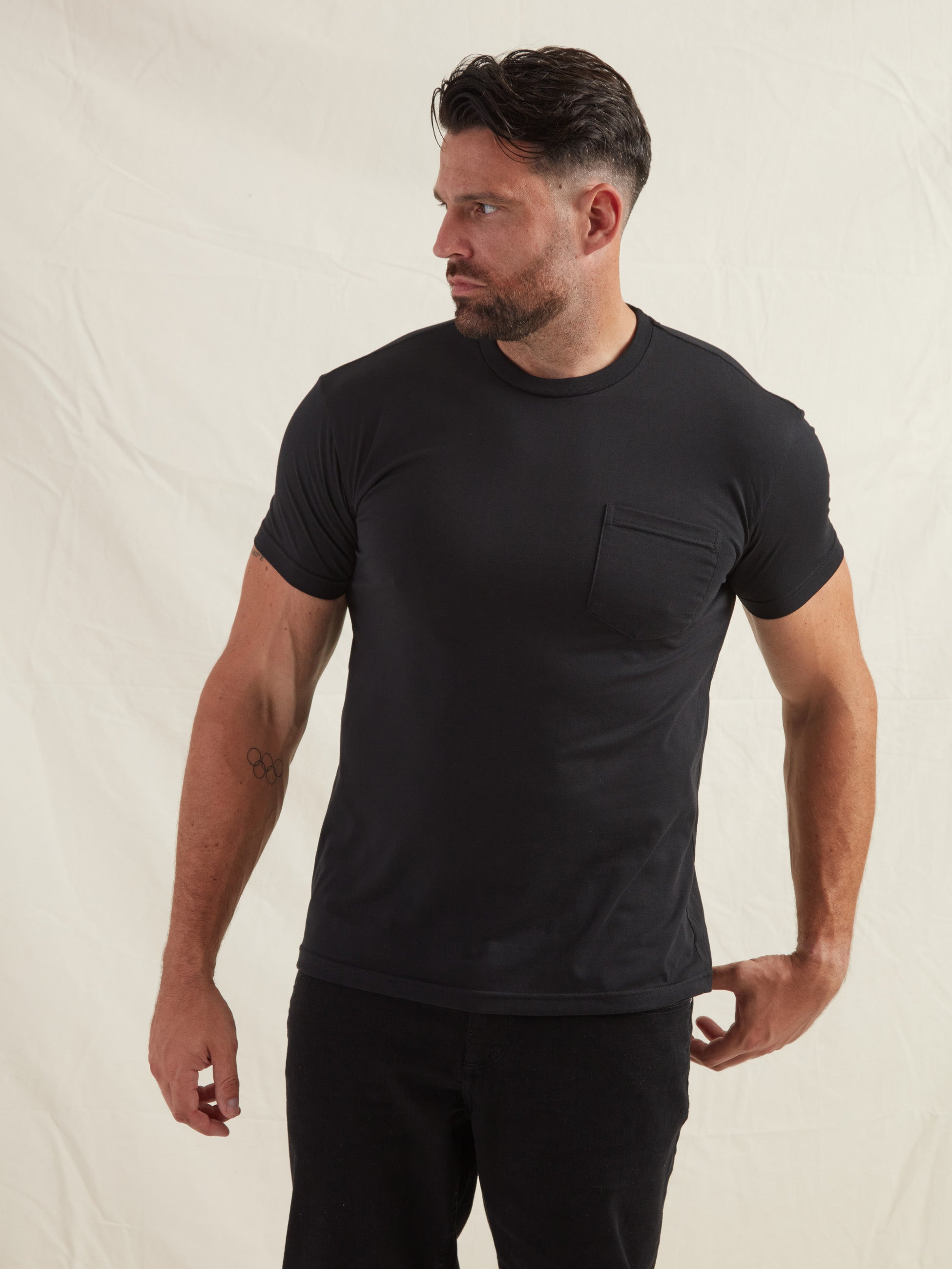Load image into Gallery viewer, All Black Pocket Crew 3-Pack
