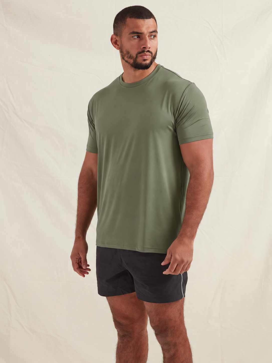 Load image into Gallery viewer, Khaki Active Crew Neck T-Shirt
