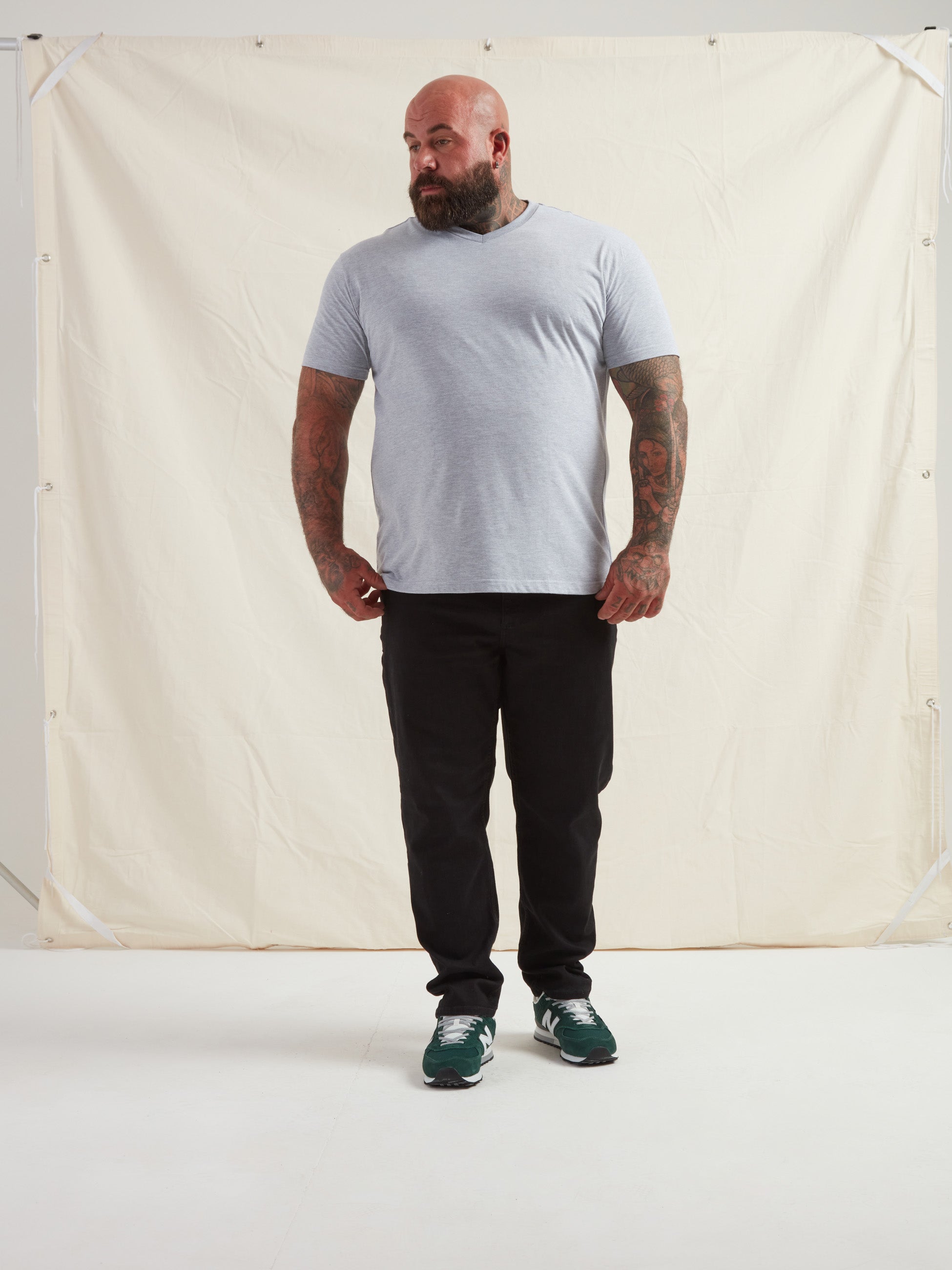Load image into Gallery viewer, Heather Grey V-Neck T-Shirt
