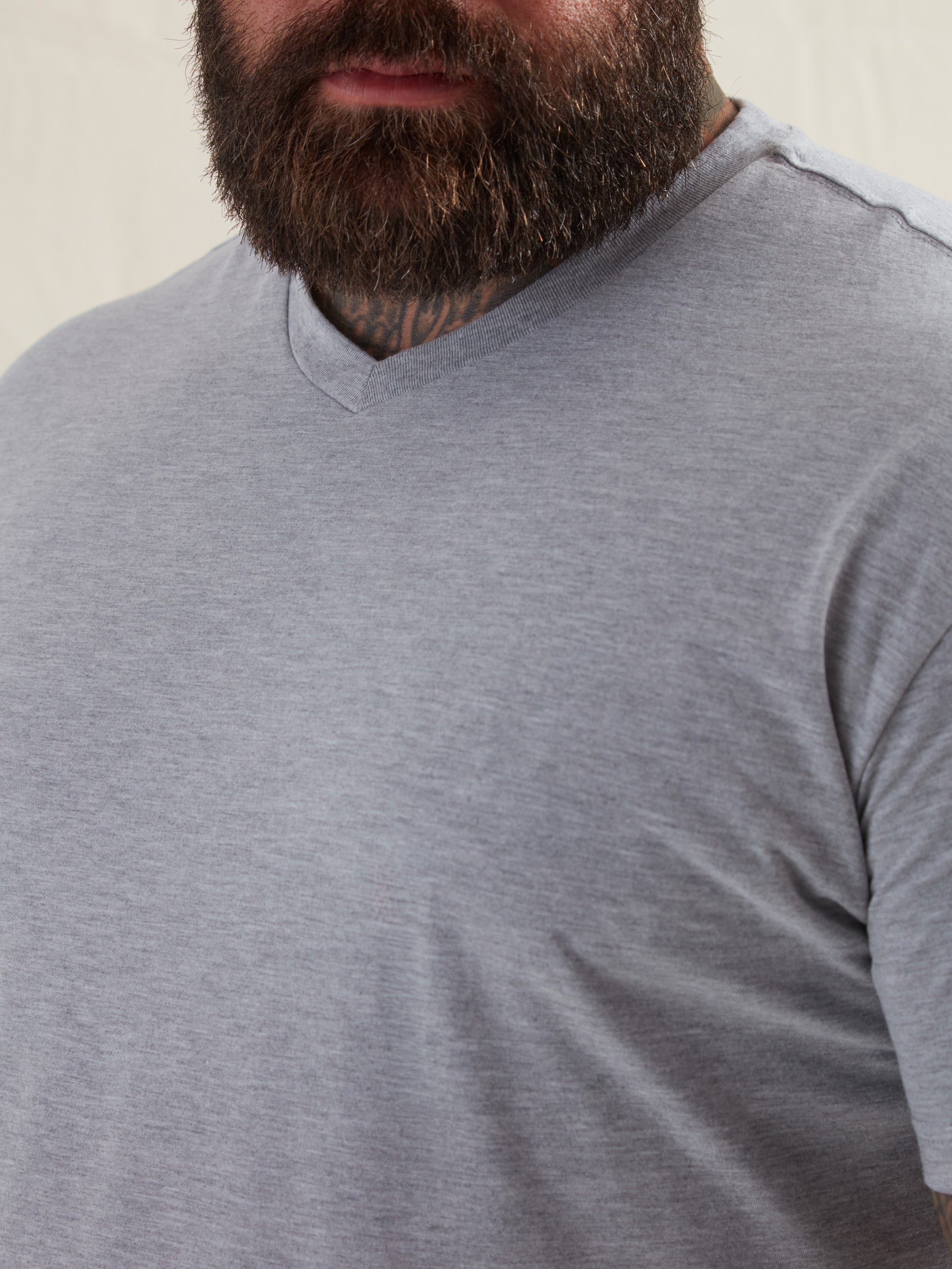 Load image into Gallery viewer, Heather Grey V-Neck T-Shirt
