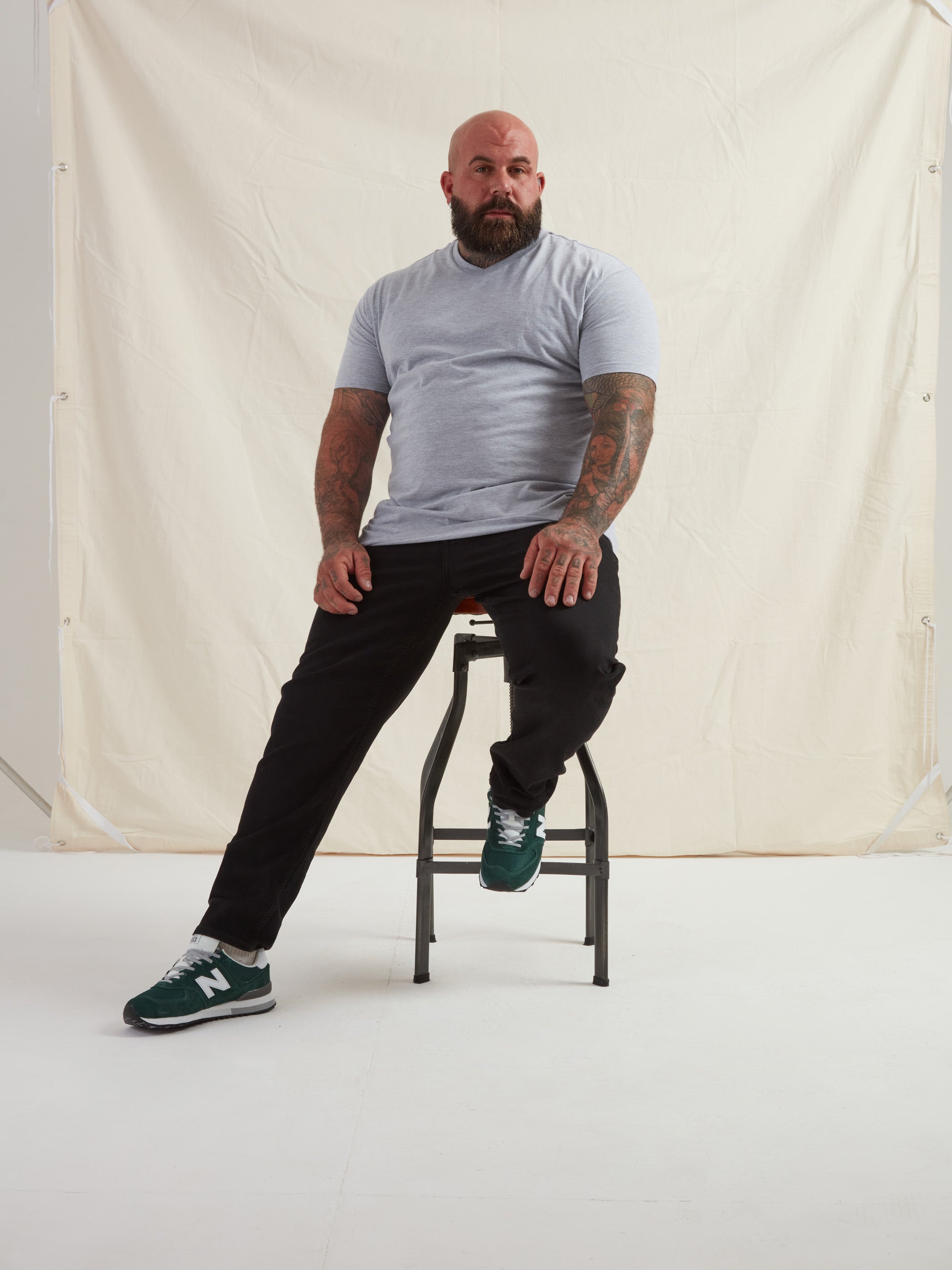 Load image into Gallery viewer, Heather Grey V-Neck T-Shirt
