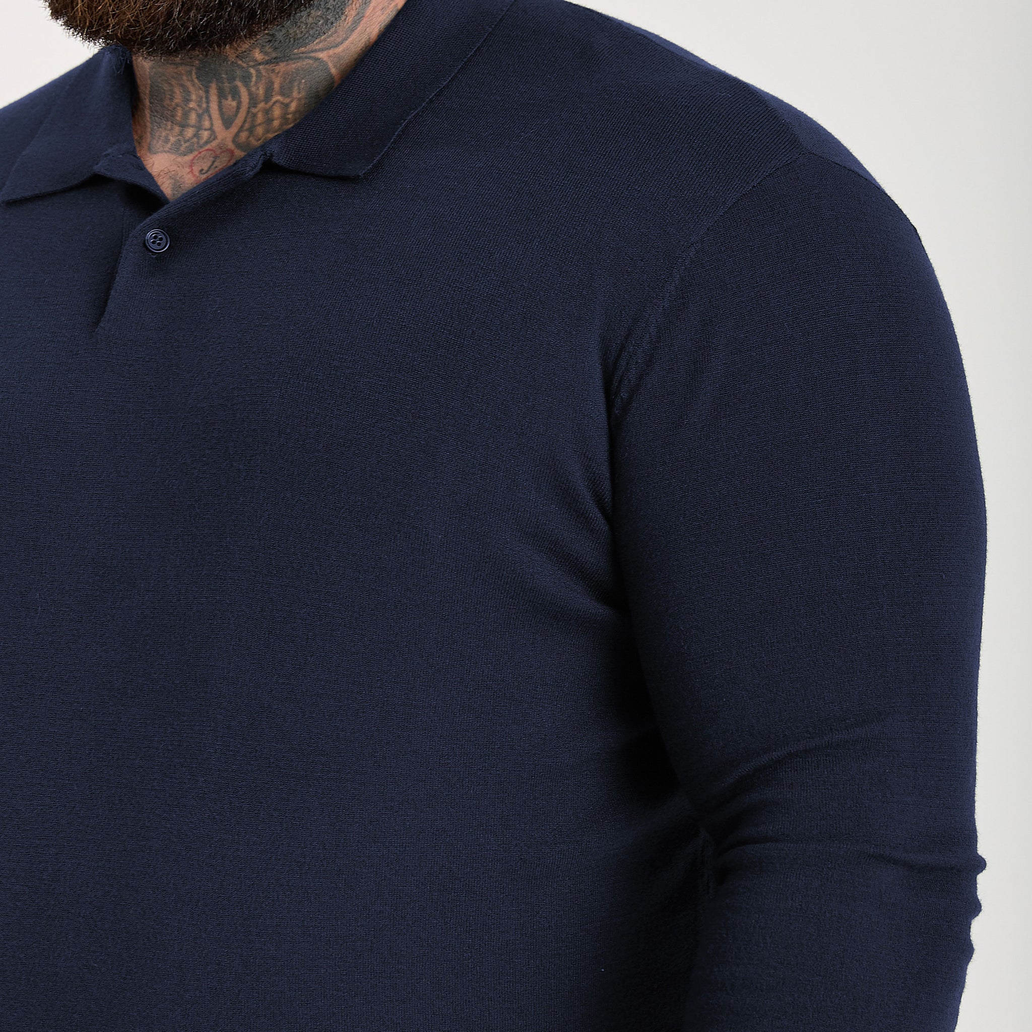 Load image into Gallery viewer, Navy Dress Polo Long Sleeve
